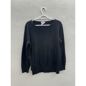 Jones New York Sport Womens Top Size Large Black Long Sleeve Knit Side Zip